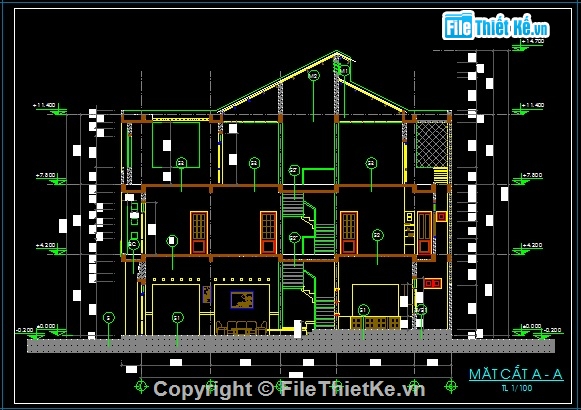 bản vẽ nhà phố 3 tầng 6x16m,bản vẽ nhà phố 3 tầng đẹp,nhà phố 3 tầng mặt tiền 6m